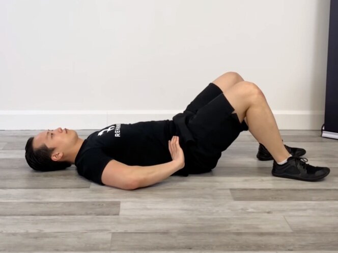 Supine Pelvic Tilt — Rehab Hero